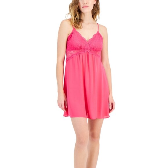 I.n.c. International Concepts Lace & Chiffon Nightgown Lingerie, - Picture 1 of 3